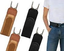 Metal Adjustable No Buckle Belts for Men and Women with Hook (2Pcs)