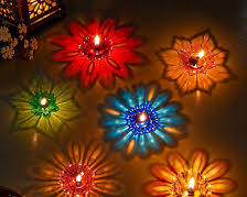3D Reflective Shadow Diyas for Diwali Decoration | Pack of 12 |Dipawali Diya | Transparent Oil and Water Diya Deepawali Decoration Diya (MULTICOLOUR)