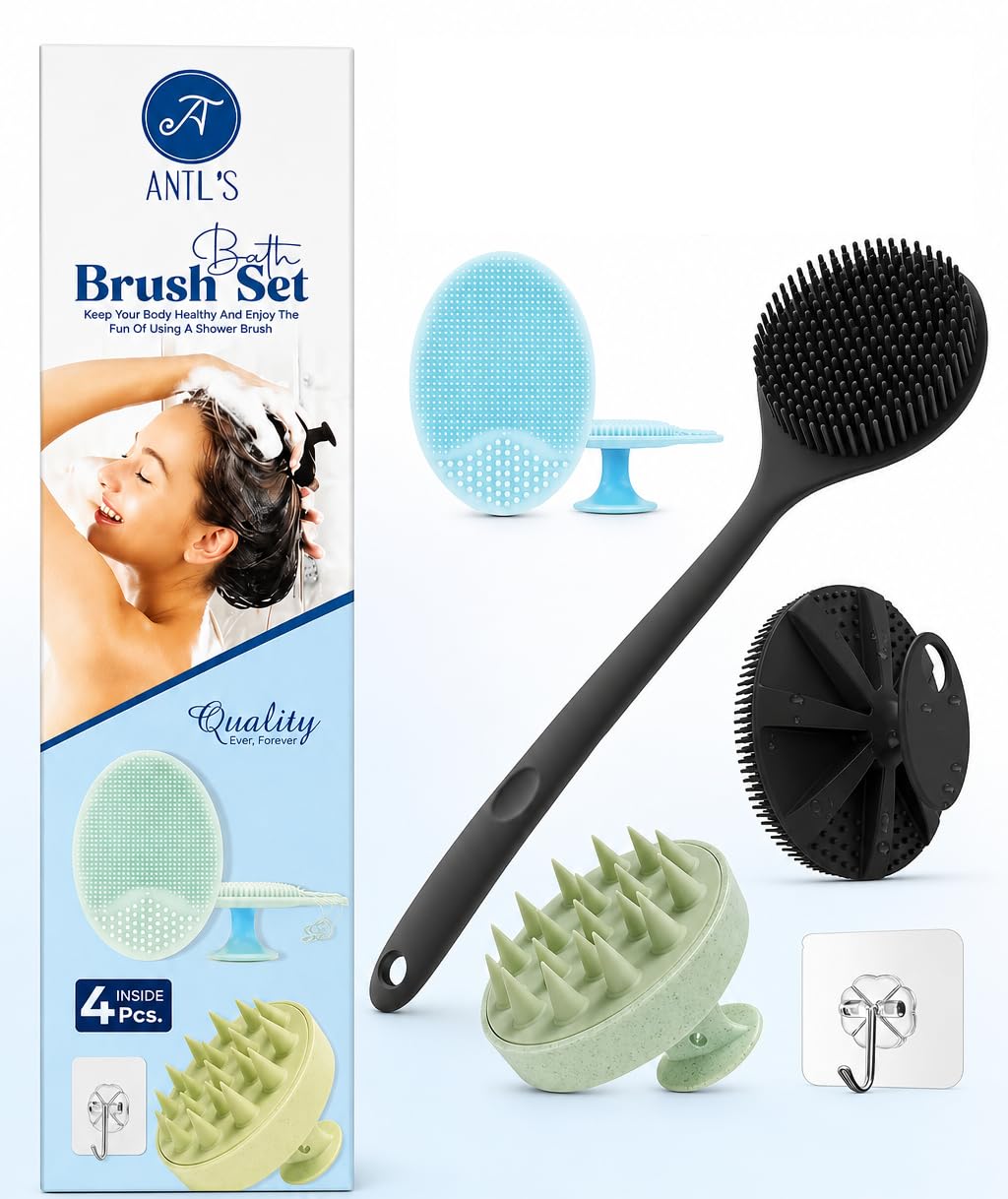 Soft Silicone Bath Brush Set