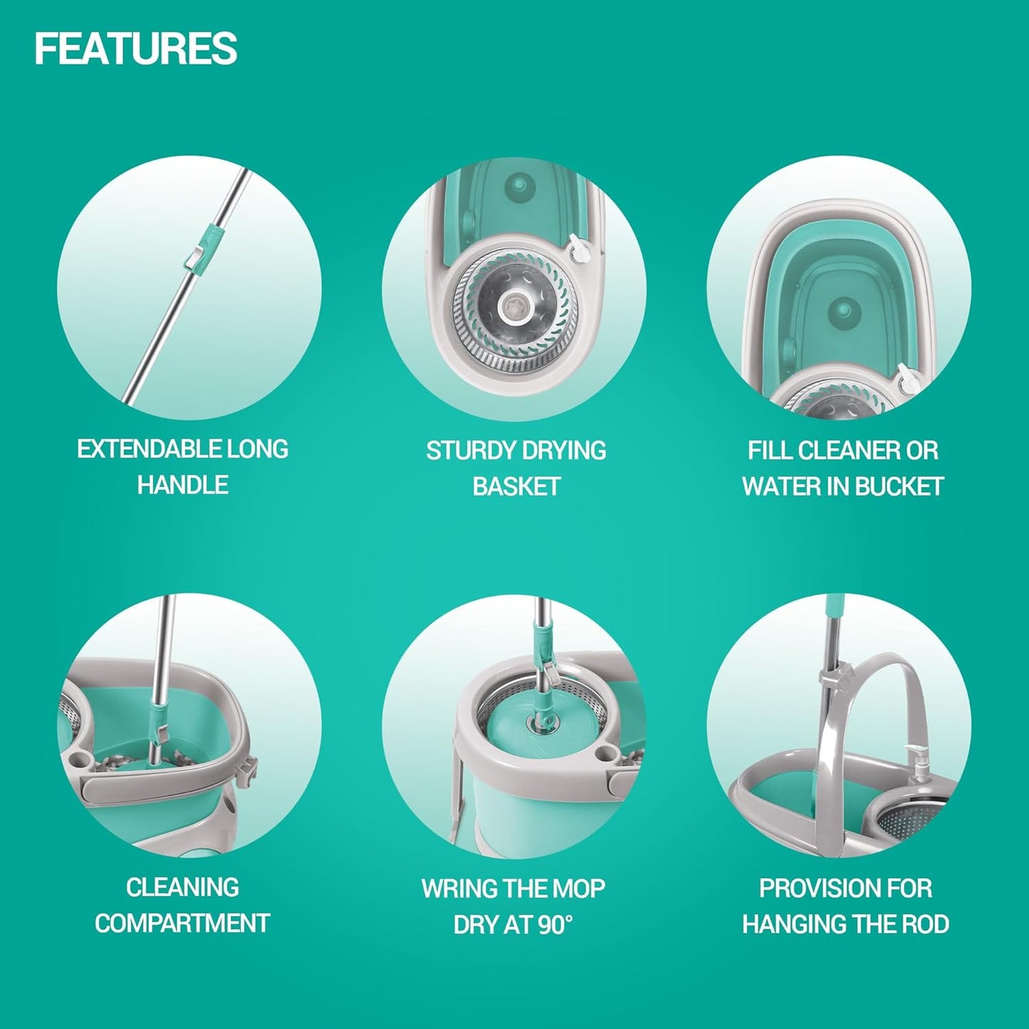 Stainless Steel Wringer Spin Mop