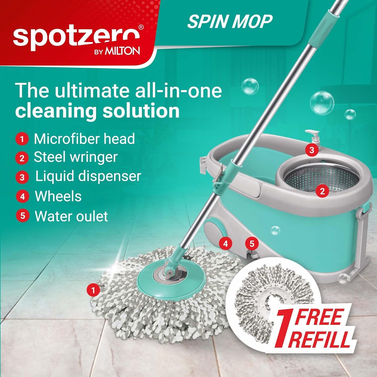 Stainless Steel Wringer Spin Mop