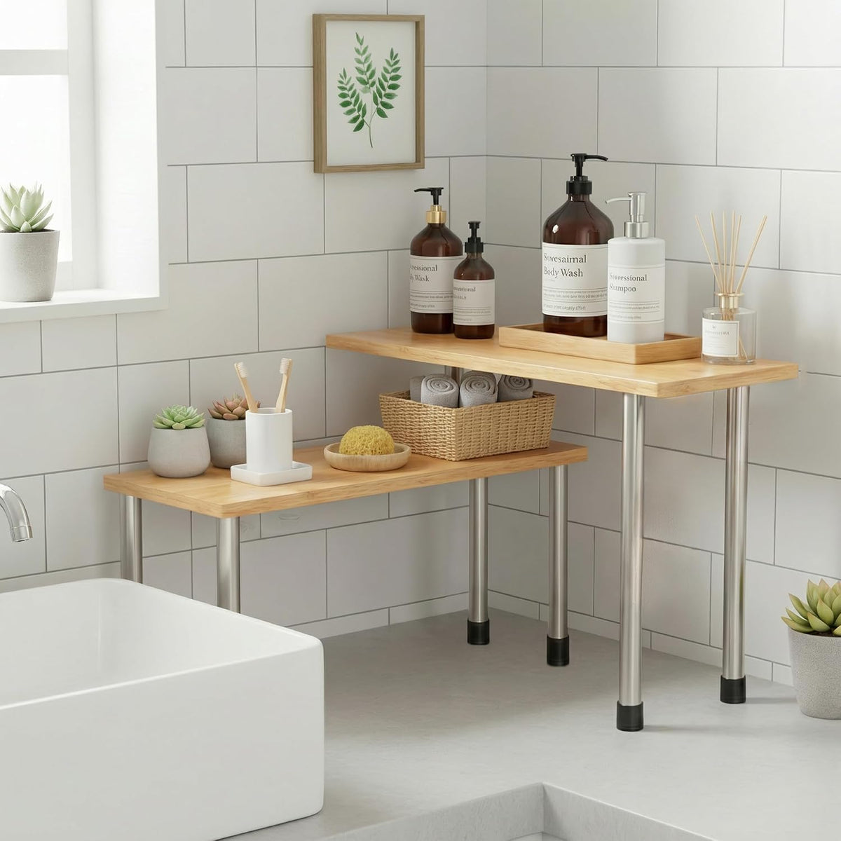Wooden Rack for Kitchen Corner Storage