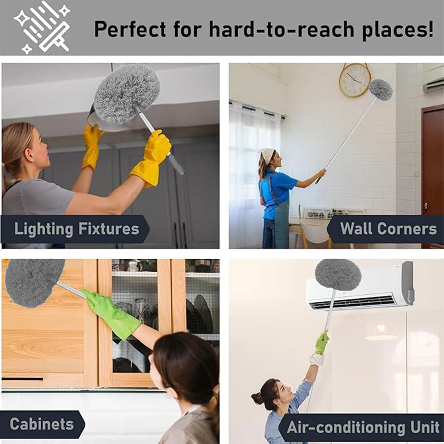 Fan Cleaner Brush with Long Rod