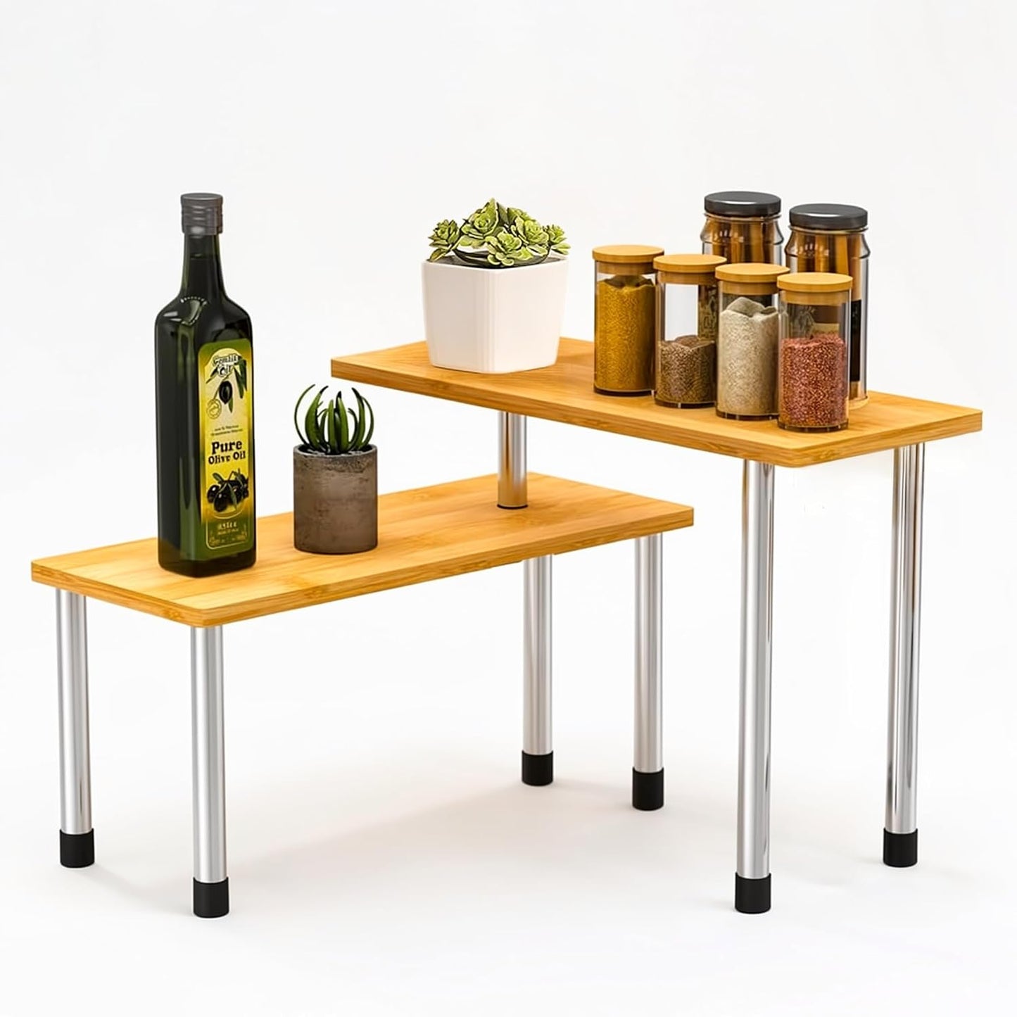 Wooden Rack for Kitchen Corner Storage