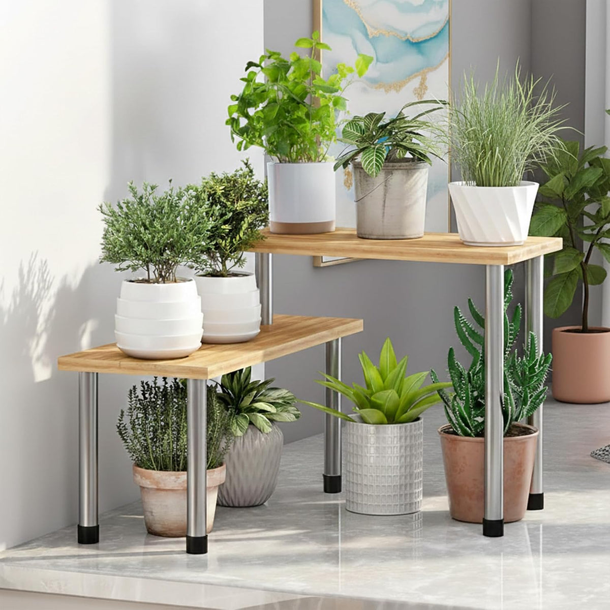 Wooden Rack for Kitchen Corner Storage