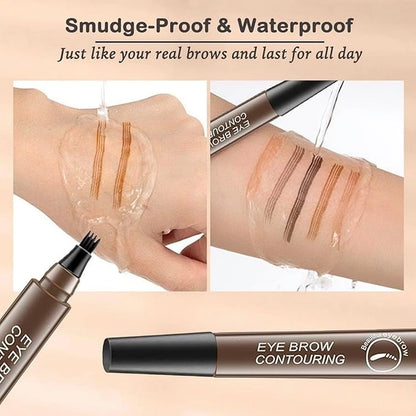 Waterproof Microblading Eyebrow Pencil with a Micro Fork Tip Applicator (Pack of 2)