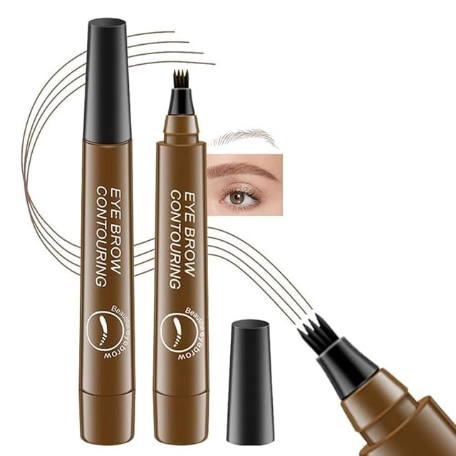 Waterproof Microblading Eyebrow Pencil with a Micro Fork Tip Applicator (Pack of 2)