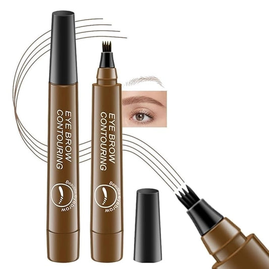 Waterproof Microblading Eyebrow Pencil with a Micro Fork Tip Applicator (Pack of 2)