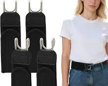 Metal Adjustable No Buckle Belts for Men and Women with Hook (2Pcs)